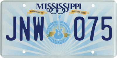 MS license plate JNW075