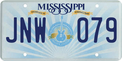 MS license plate JNW079