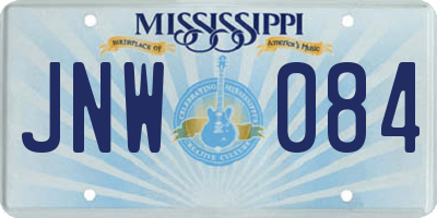 MS license plate JNW084