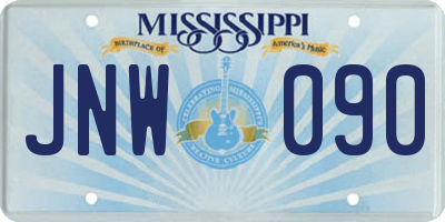 MS license plate JNW090
