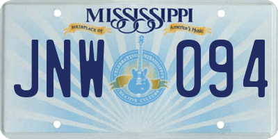 MS license plate JNW094