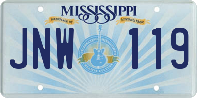 MS license plate JNW119