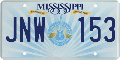 MS license plate JNW153