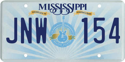 MS license plate JNW154