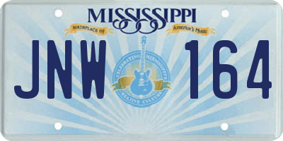 MS license plate JNW164