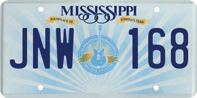 MS license plate JNW168