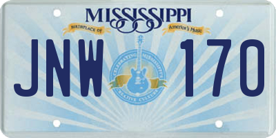 MS license plate JNW170