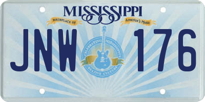MS license plate JNW176
