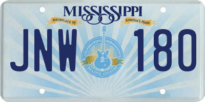 MS license plate JNW180