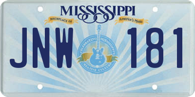 MS license plate JNW181