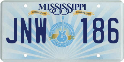 MS license plate JNW186