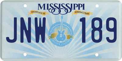 MS license plate JNW189