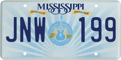 MS license plate JNW199