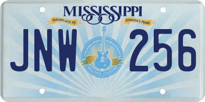 MS license plate JNW256