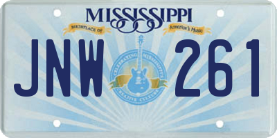 MS license plate JNW261