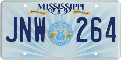 MS license plate JNW264