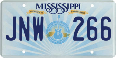 MS license plate JNW266