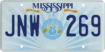 MS license plate JNW269