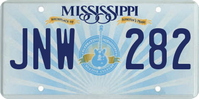 MS license plate JNW282