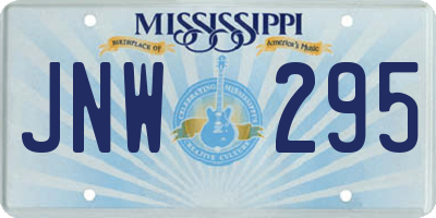 MS license plate JNW295