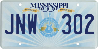 MS license plate JNW302