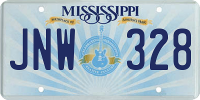 MS license plate JNW328