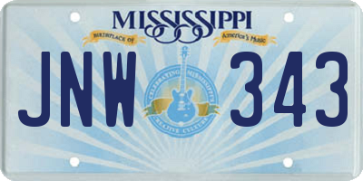 MS license plate JNW343