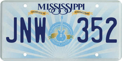 MS license plate JNW352