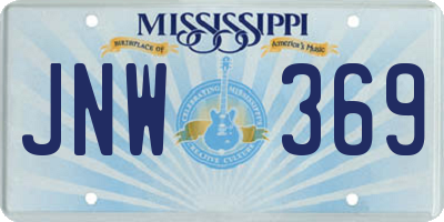MS license plate JNW369