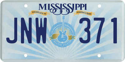 MS license plate JNW371