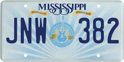 MS license plate JNW382