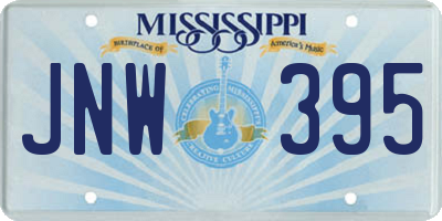MS license plate JNW395