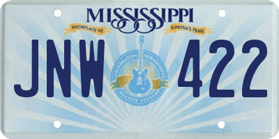 MS license plate JNW422