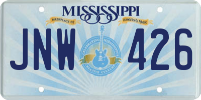 MS license plate JNW426