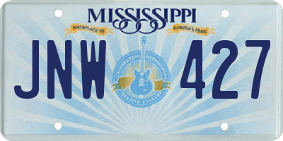 MS license plate JNW427