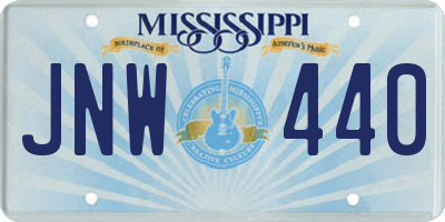 MS license plate JNW440