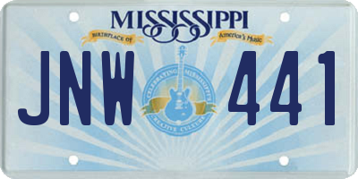 MS license plate JNW441