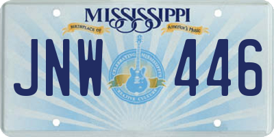 MS license plate JNW446