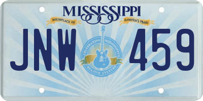 MS license plate JNW459