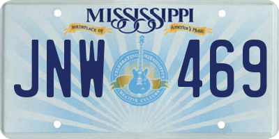 MS license plate JNW469