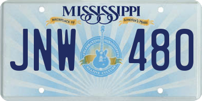 MS license plate JNW480