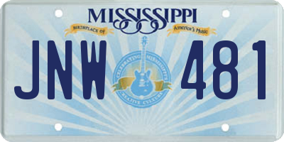 MS license plate JNW481