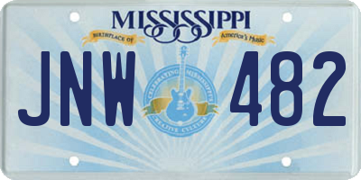 MS license plate JNW482