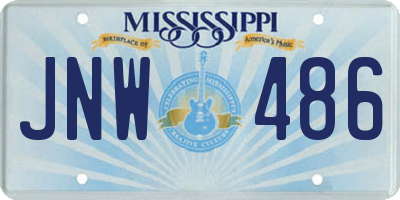 MS license plate JNW486
