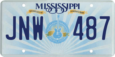 MS license plate JNW487