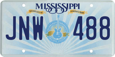 MS license plate JNW488