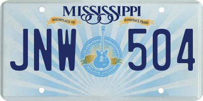 MS license plate JNW504