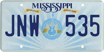 MS license plate JNW535