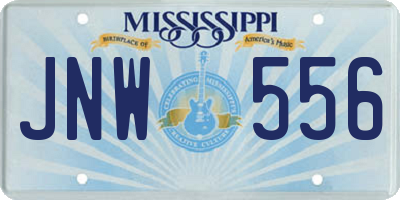 MS license plate JNW556