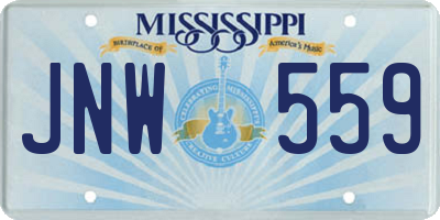 MS license plate JNW559